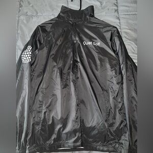 Quiet Golf Men's Typeface Coach Jacket in Black